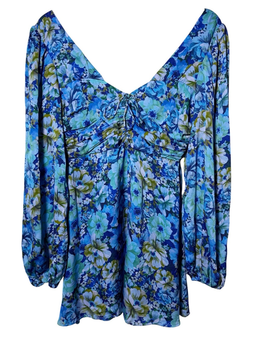For Love & Lemons Astor Mini Dress In Blue NWT Size Medium - Picture 3 of 9